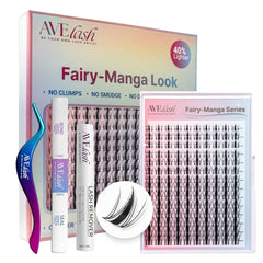 AVELASH Fairy Manga Lash Clusters Kit packaging shown for quick, mess-free upgrade