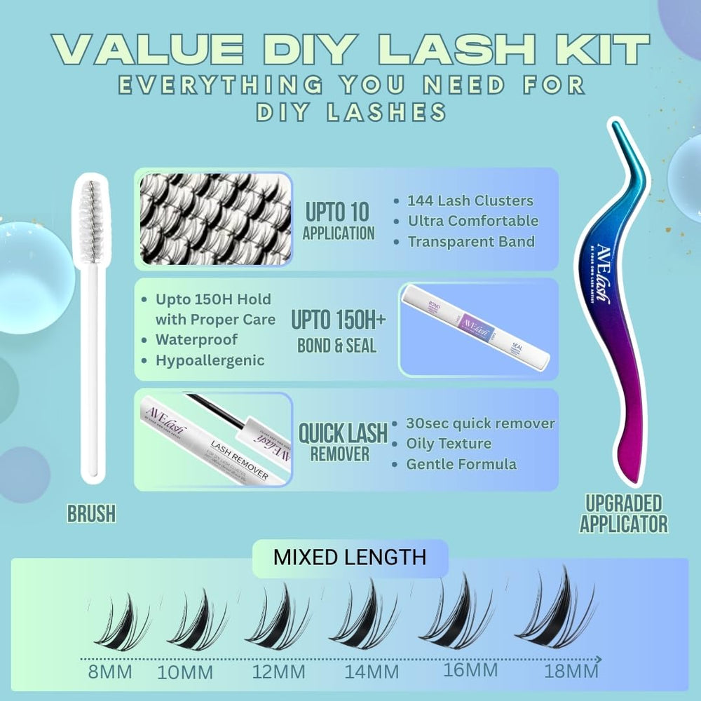 AVELASH Lash clusters on 6mm band show easy full-lash design with fewer pieces