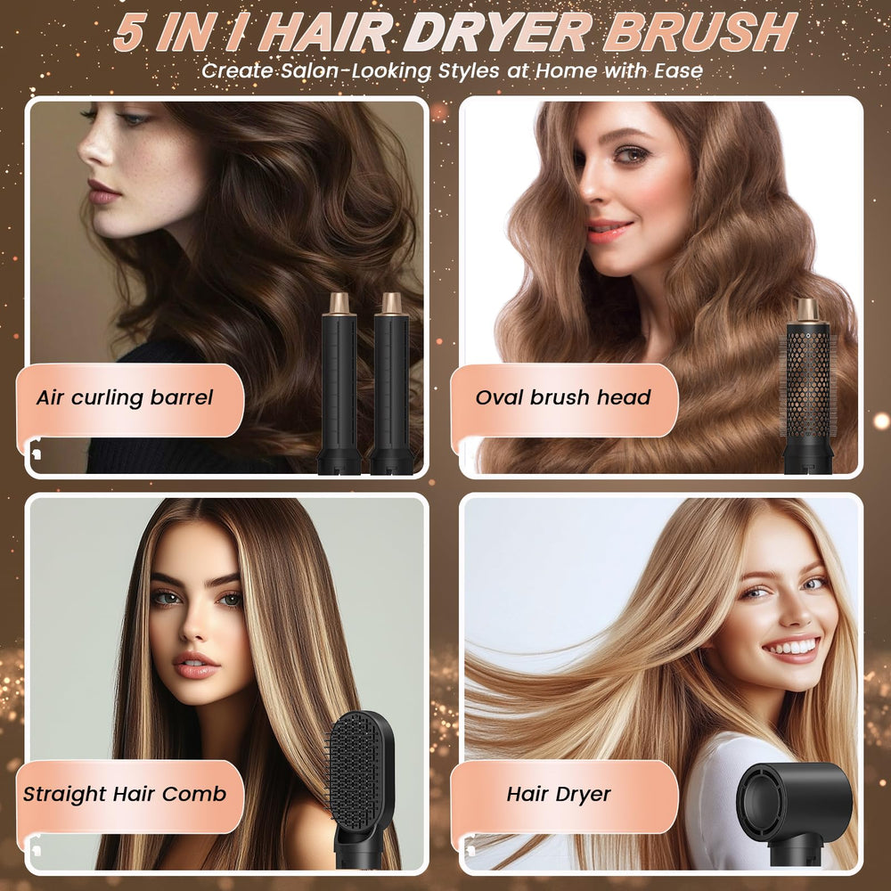 AVENHO 5 in 1 hot air brush shows three temperature settings.