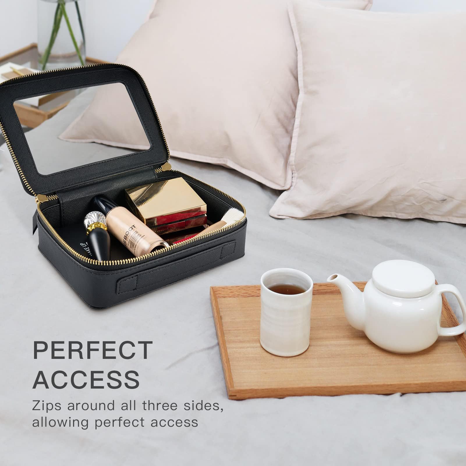 Aveniee clear makeup bag packaged gift-ready box for gifting.