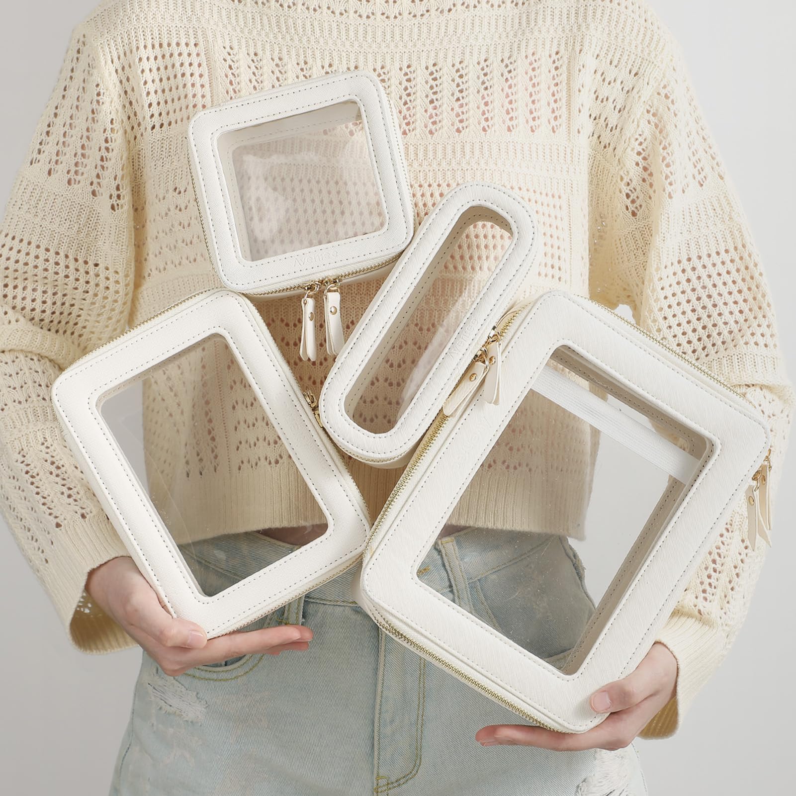 Aveniee Clear makeup bag packaging hints at gift-ready presentation.