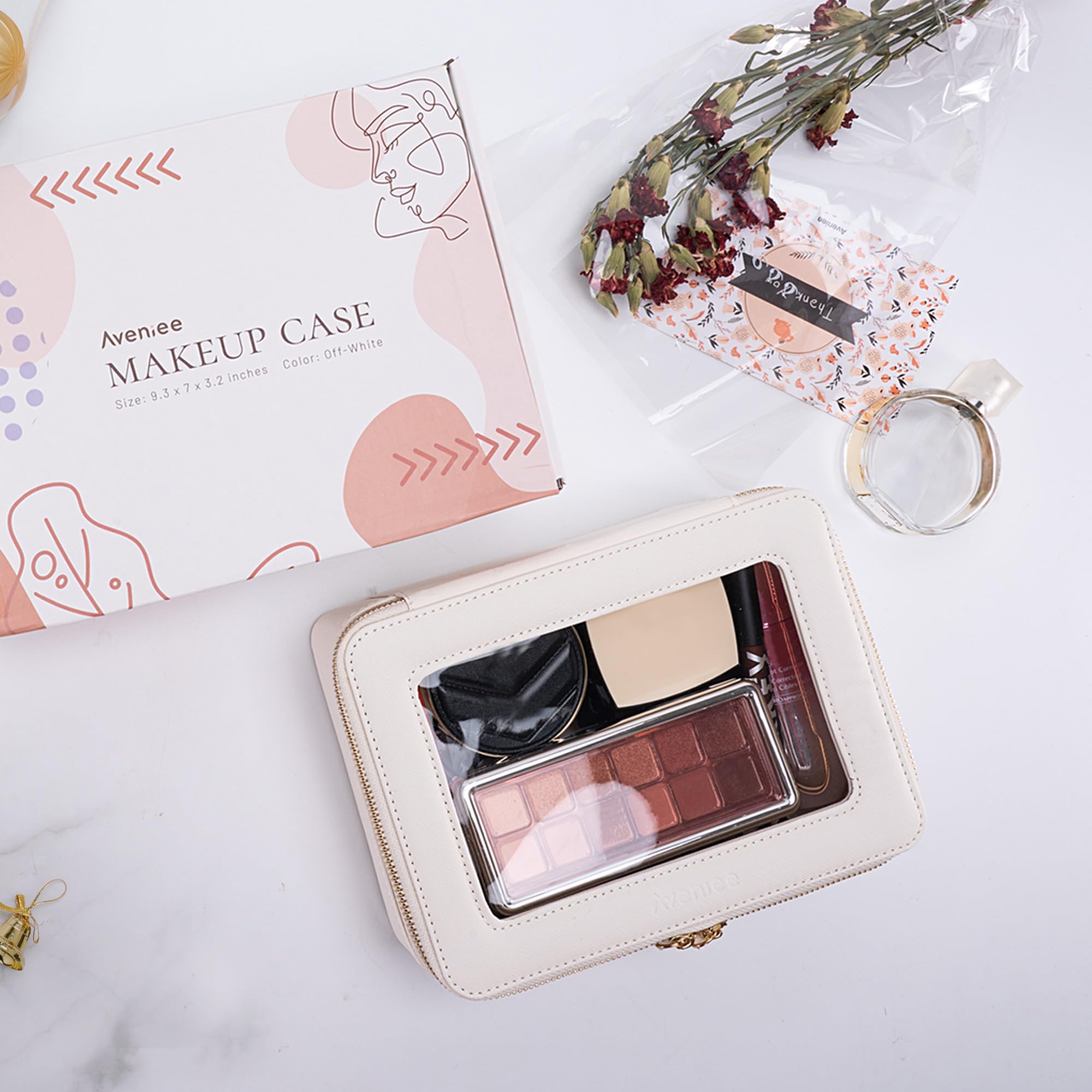 Aveniee Clear makeup bag TSA compatibility supports easy airport security.
