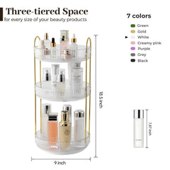 Aveniee clear perfume and cosmetics organizer keeps bottles neatly arranged on a dresser
