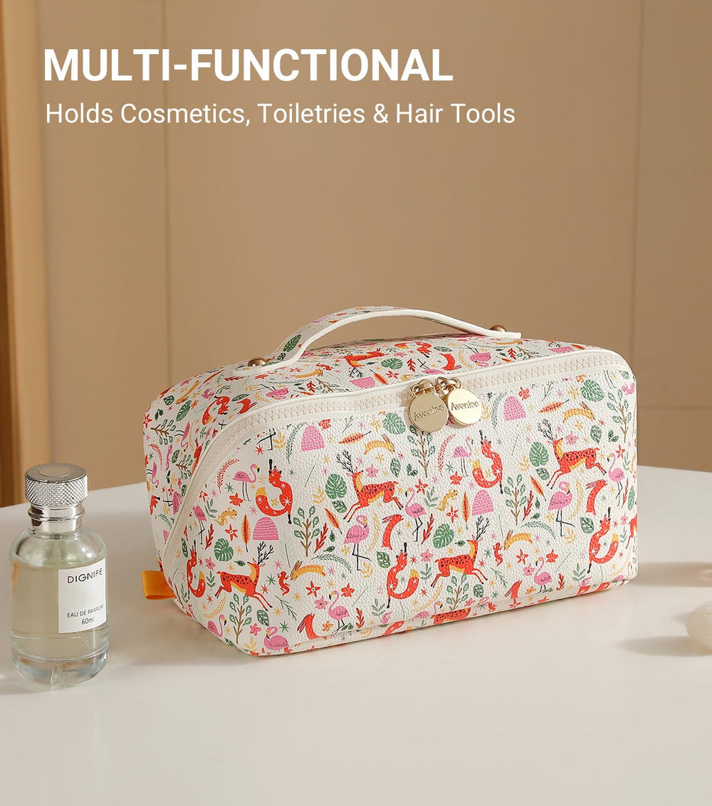Aveniee travel makeup bag shape-keeping inserts arrive crease-free.
