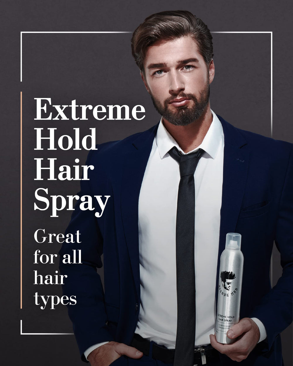 Avenue Man Extreme Hold hair shape shows defined strands with lasting style.