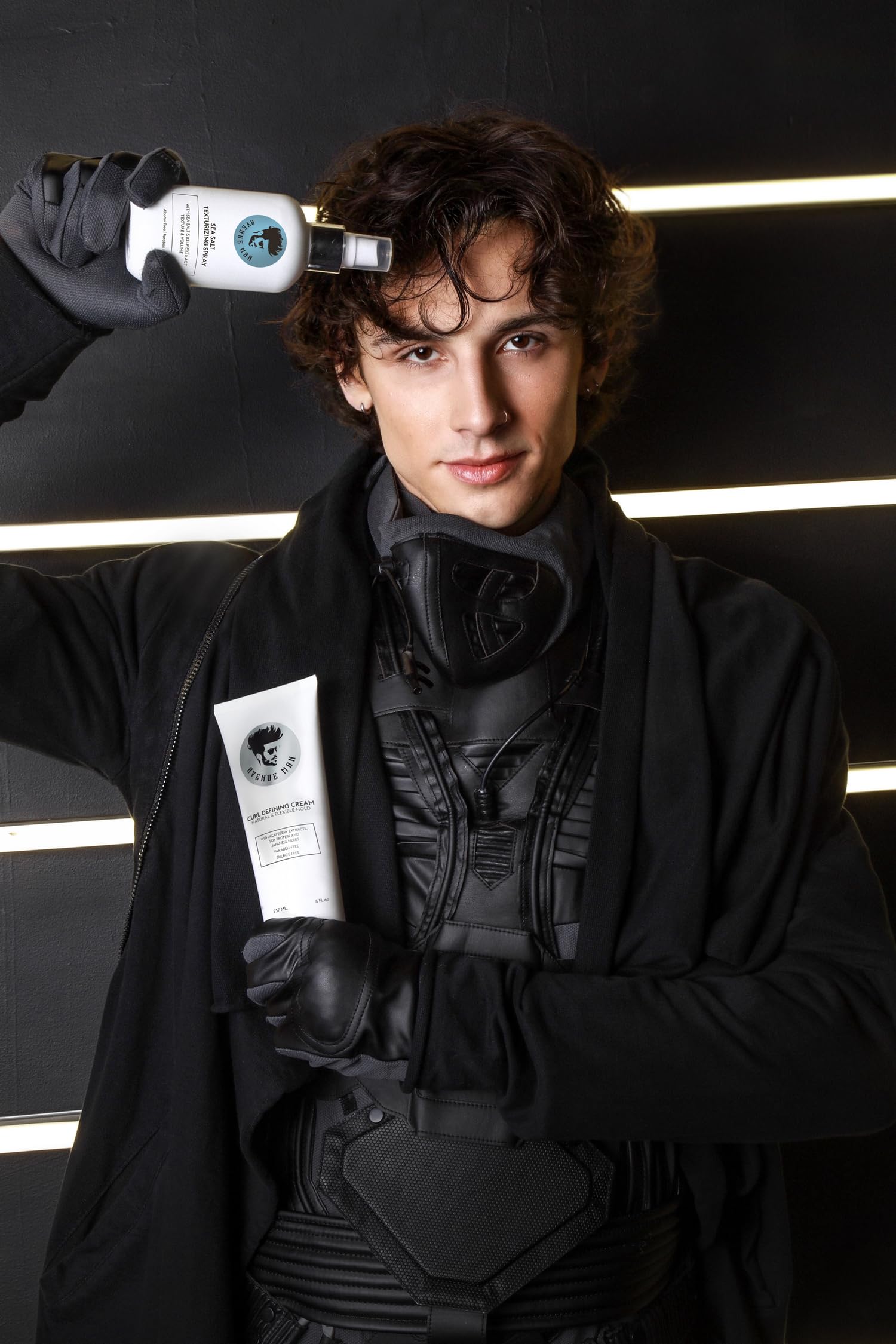 Avenue Man product shot confirms color-safe, scalp-friendly formula.