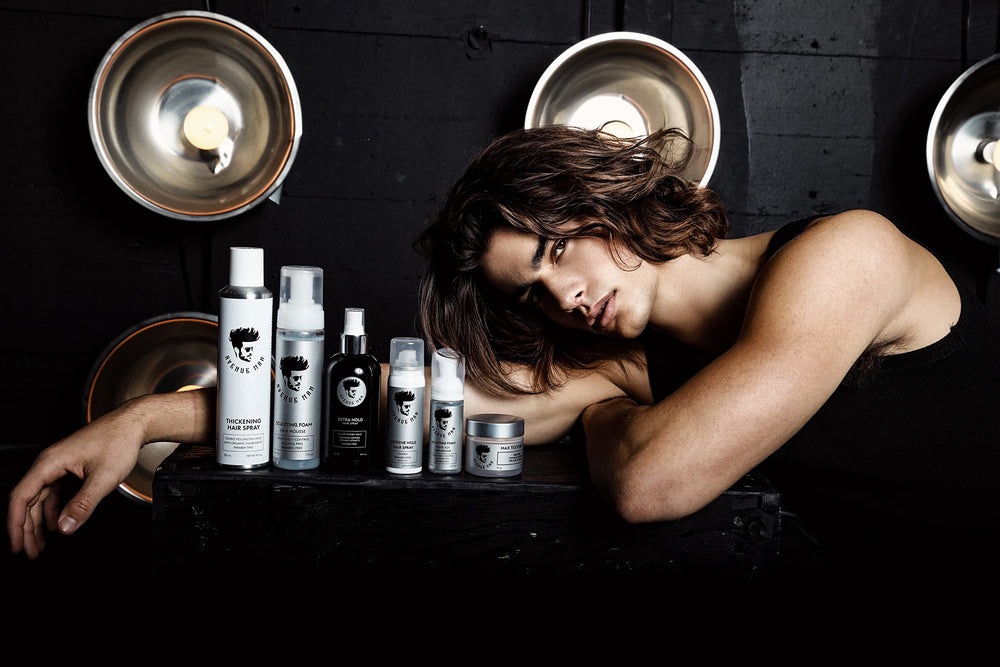 Avenue Man Sculpting Foam nourishes hair with botanicals.