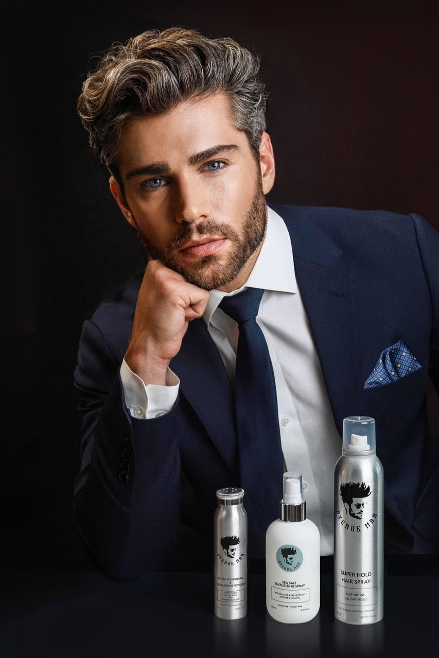 Avenue Man Sea Salt Spray brown seaweed extract provides natural protection.