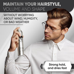 Avenue Man hairspray cap closeup highlights clean design and paraben-free formula for healthier styling