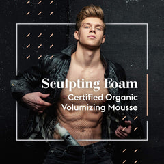 Avenue Man Unscented Sculpting Foam being dispensed demonstrates quick, no-crunch styling.