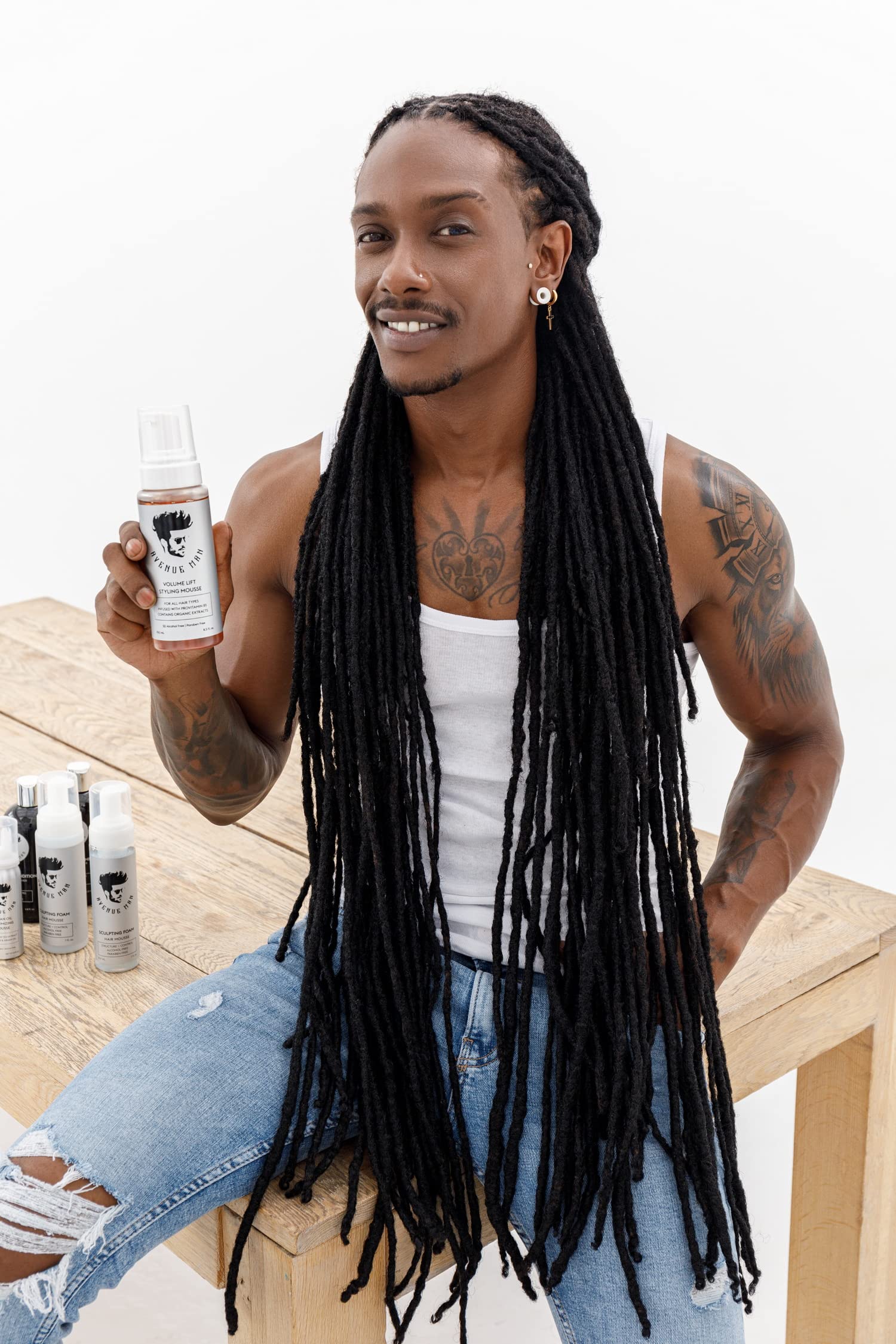 Avenue Man Volume Lift Mousse alcohol-free formula supports clean styling