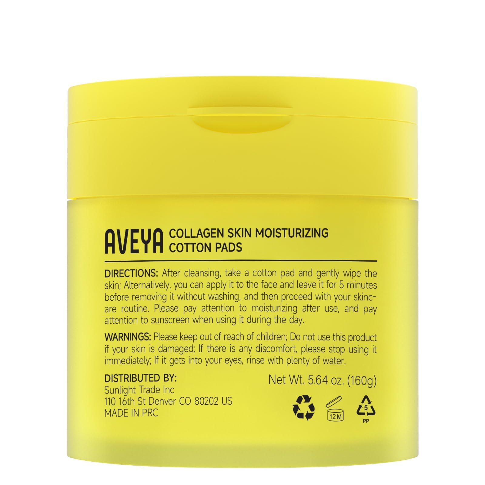 AVEYA Collagen Skin Moisturizing Pads with dustproof tweezers in hygienic jar.