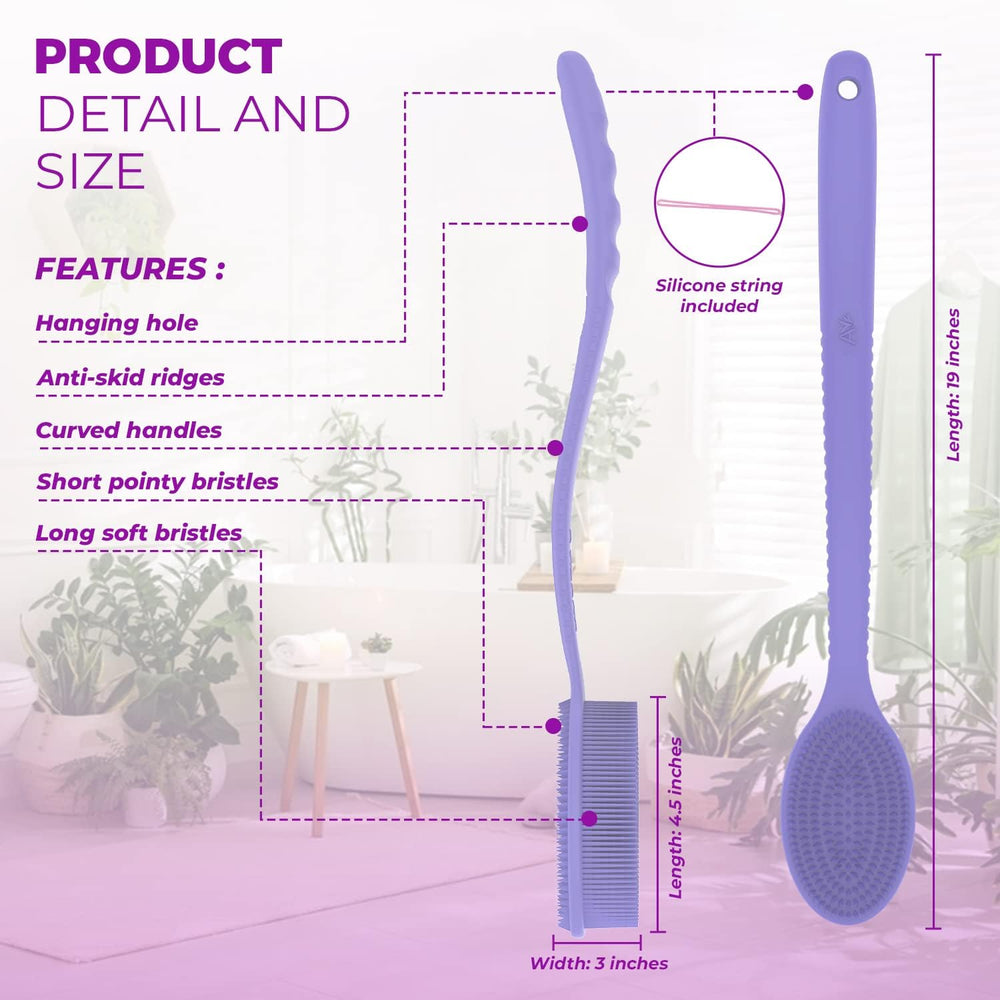 Avilana curved cleaning angles enable full coverage across tricky body areas.