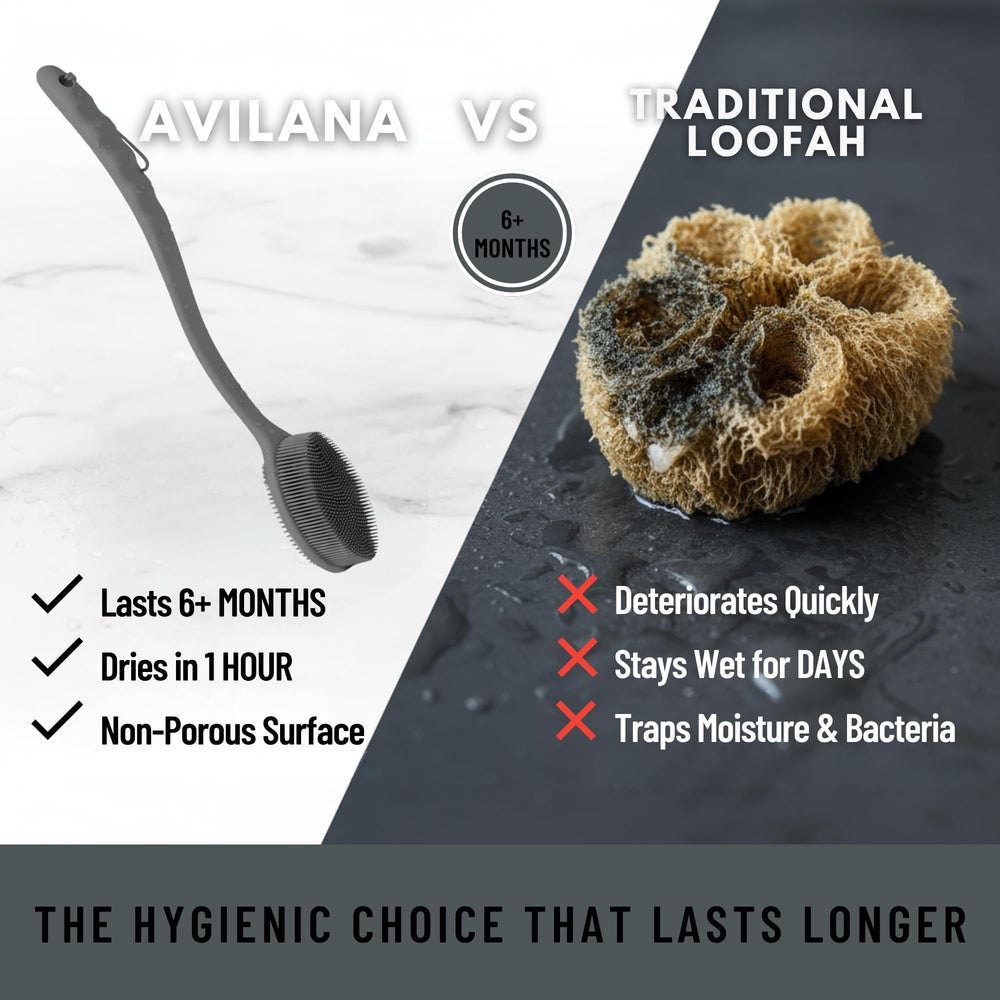 Avilana ergonomic handle grip stays secure in wet conditions with multiple comfortable hold positions.