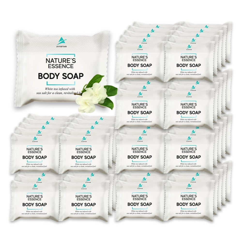 Avistar bar soap bulk 60 pack for hotels and guests.
