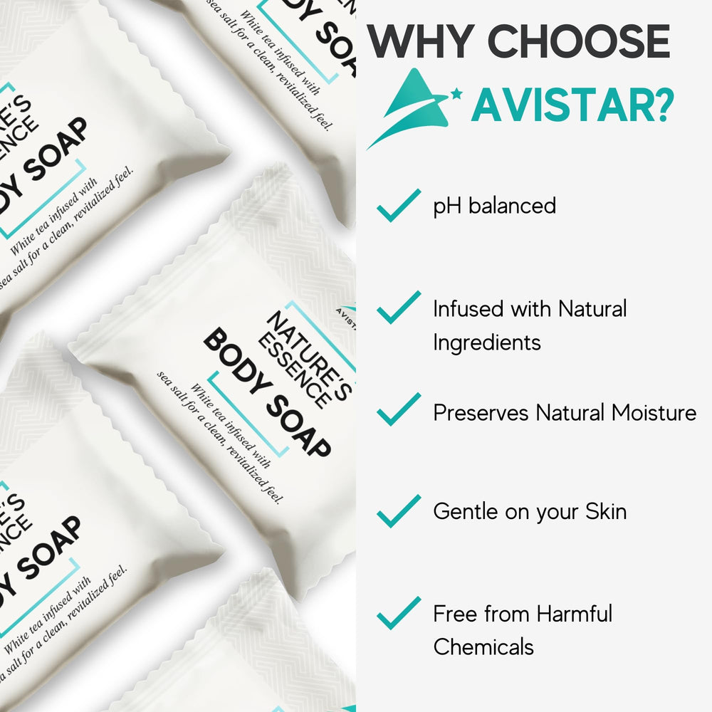 Avistar compact hospitality soap kits fit small spaces and stock quickly.