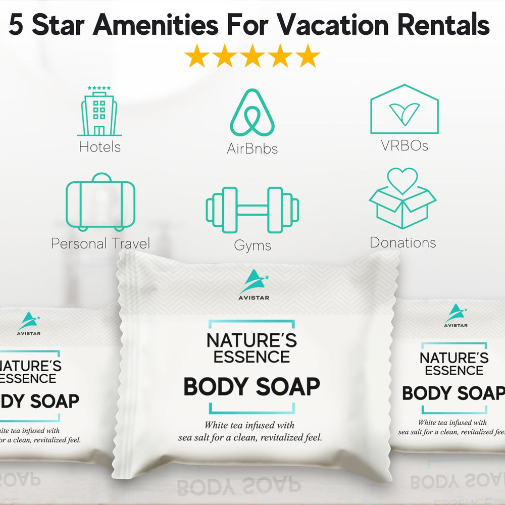Avistar individually wrapped soap bars ensure hygiene in hospitality.