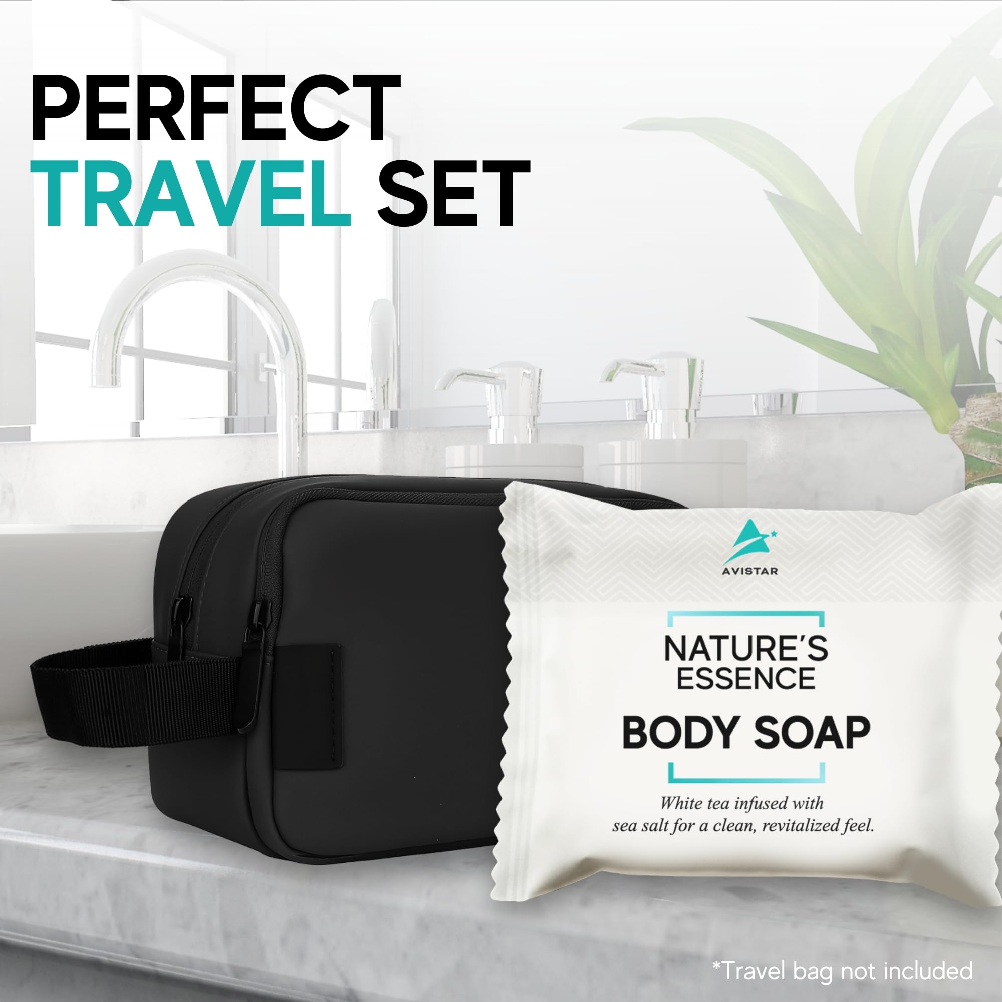 Avistar mini travel-size soap bars for on-the-go guest bathrooms.