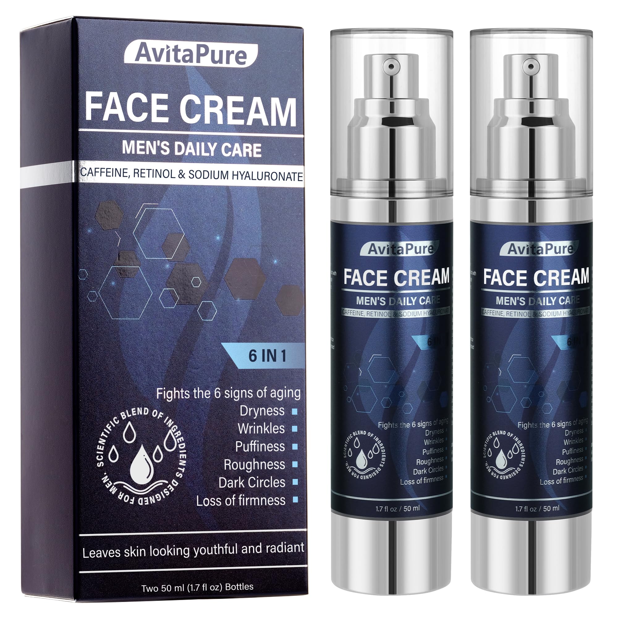 AVITAPURE 6-in-1 face cream pump-dispensing for quick daily hydration