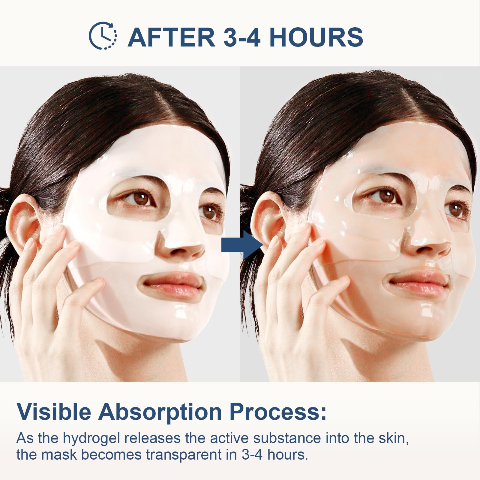 AVJONE Collagen Mask applied on skin illustrating pore-minimizing effect