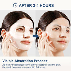 AVJONE Collagen Mask applied on skin illustrating pore-minimizing effect
