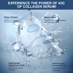 AVJONE Collagen Mask sheet on face highlighting overnight hydration benefits