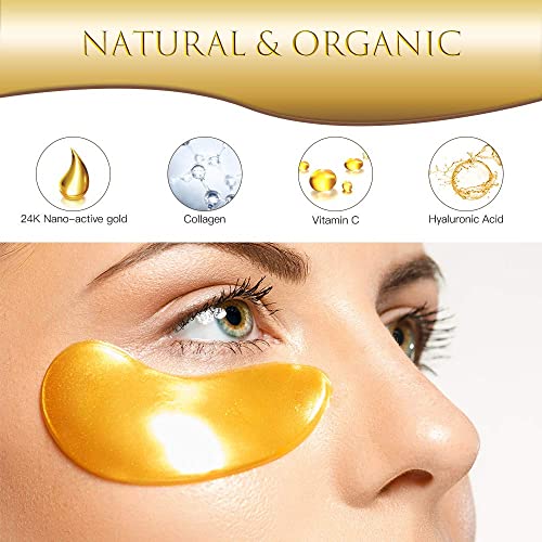 AVJONE eye patches being applied to the under-eye area for cooling hydration.