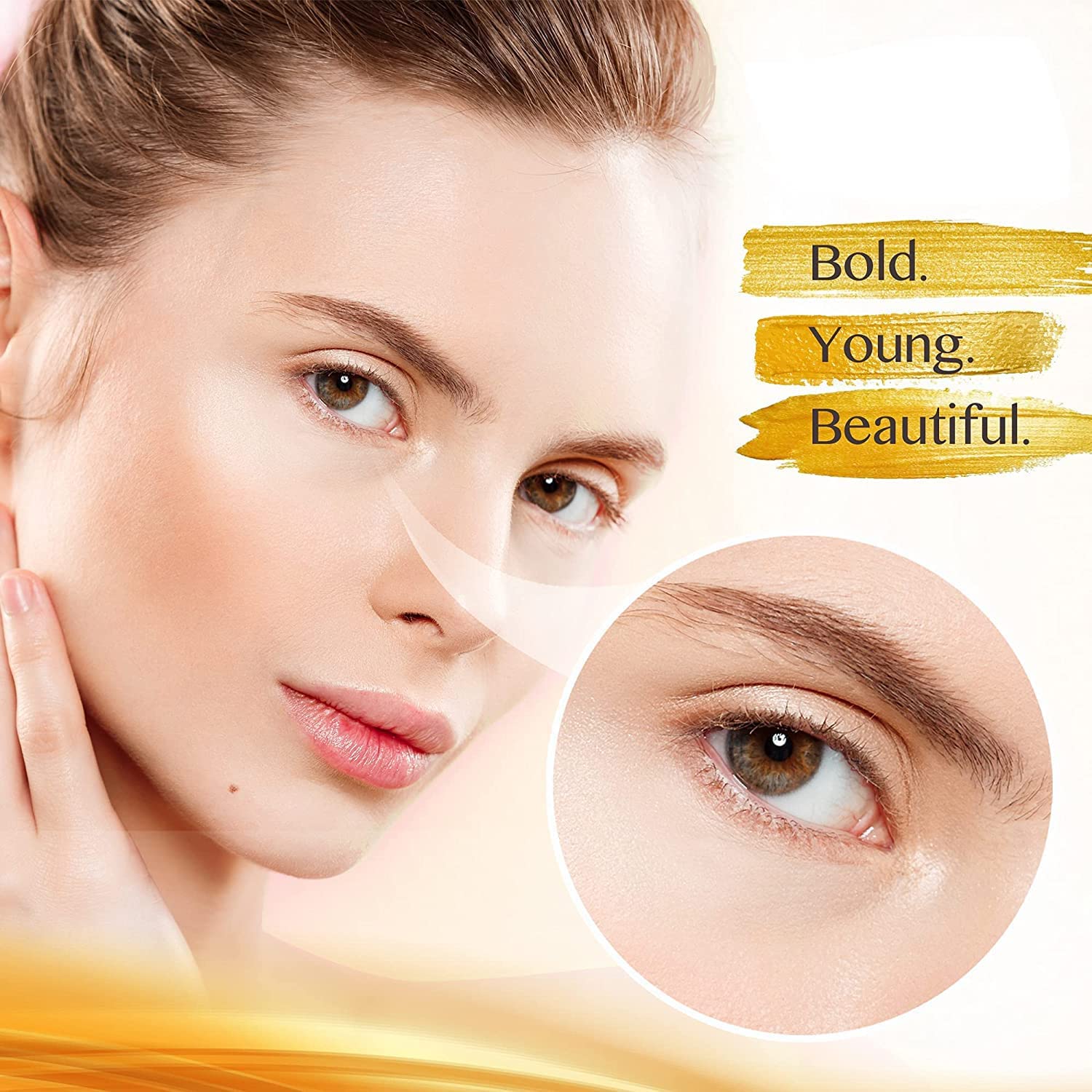 AVJONE hydrogel patches absorbing into skin for a smooth glow.