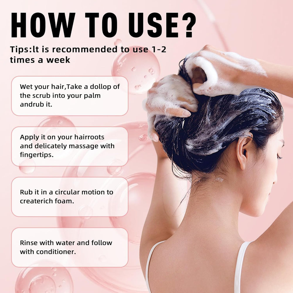 Avocado Oil Scalp Scrub pre-shampoo-application prepares scalp for better wash.