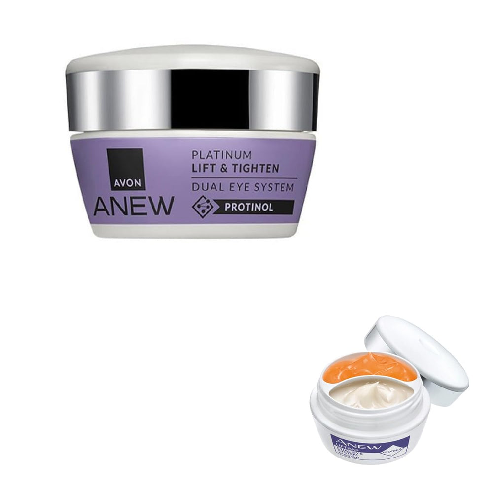 AVON ANEW Brightening Dual Eye System packaging showcases premium eye care for a refreshed look