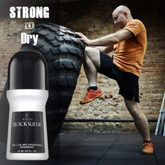 Avon Black Suede 2.6oz size provides long-lasting protection for workouts and daily wear.