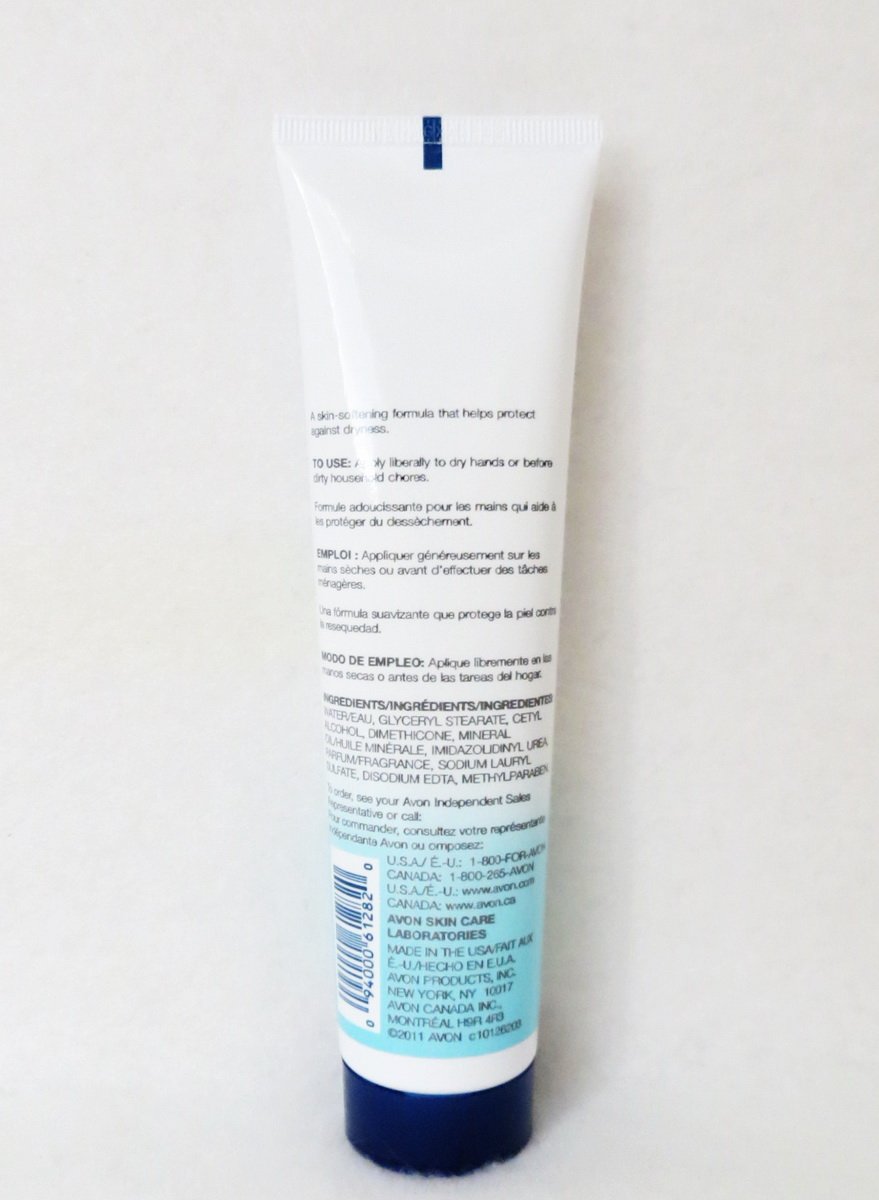 AVON Care Silicone Glove Hand Cream application demonstrate smoothing on hands