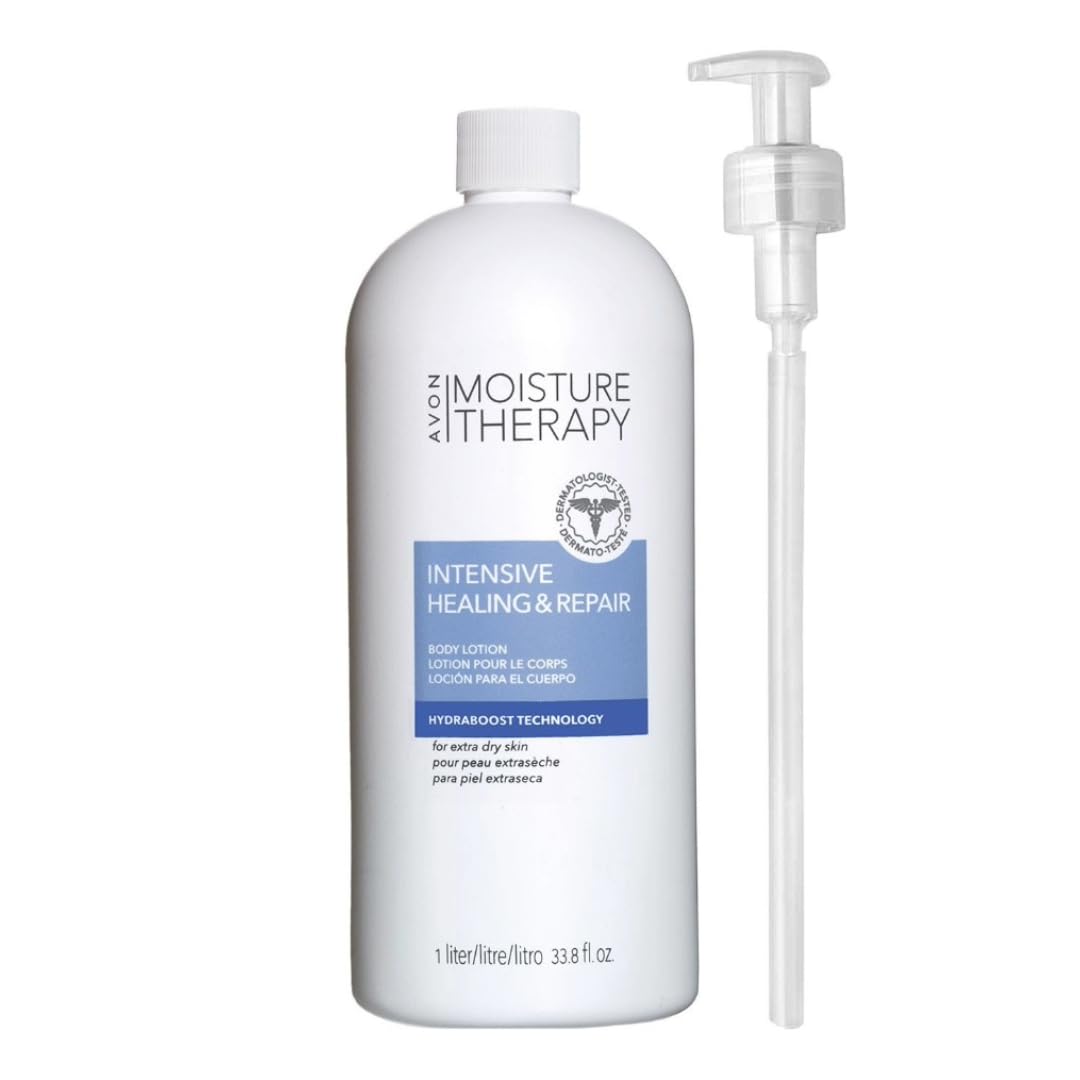 AVON Moisture Therapy lotion pump delivers fragrance-free, long-lasting hydration for sensitive skin
