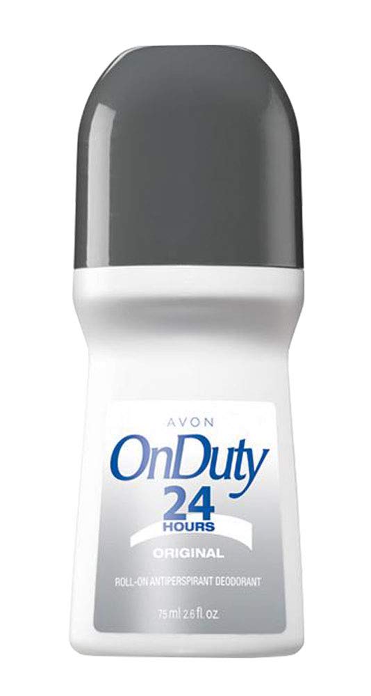 Avon On Duty roll-on application showing quick-drying formula