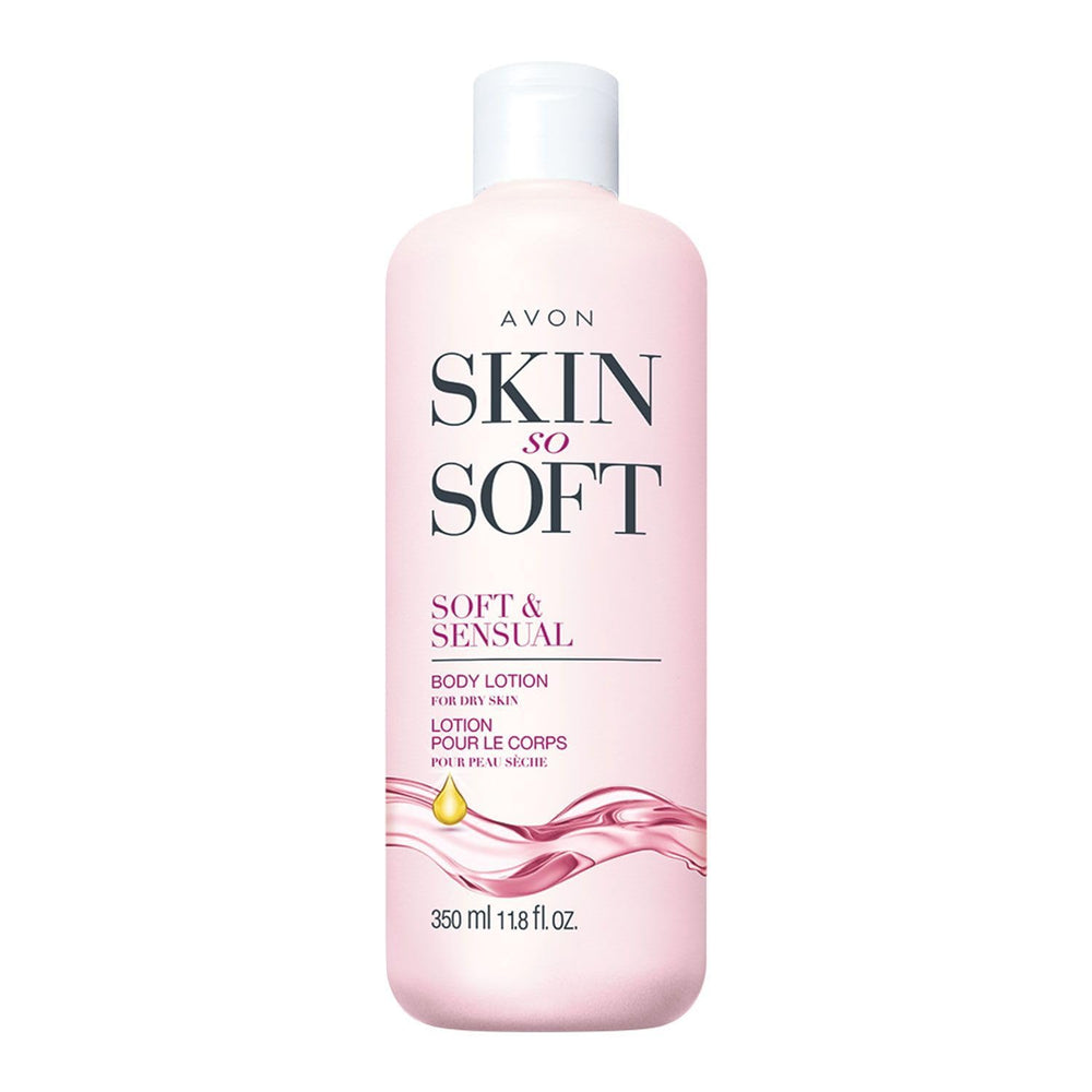 AVON Skin So Soft Argan Oil Bottle boosts hydration for smooth skin.