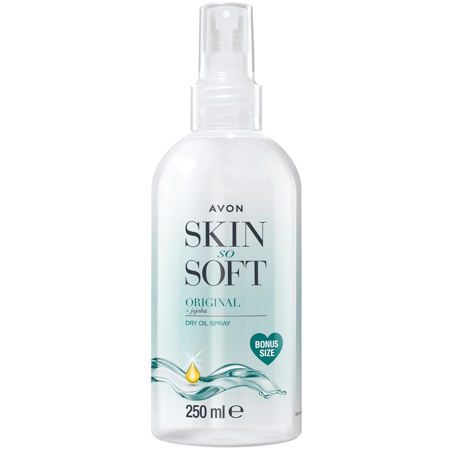 Avon Skin So Soft Original Dry Oil Spray bottle pour; quick moisture for smooth skin.