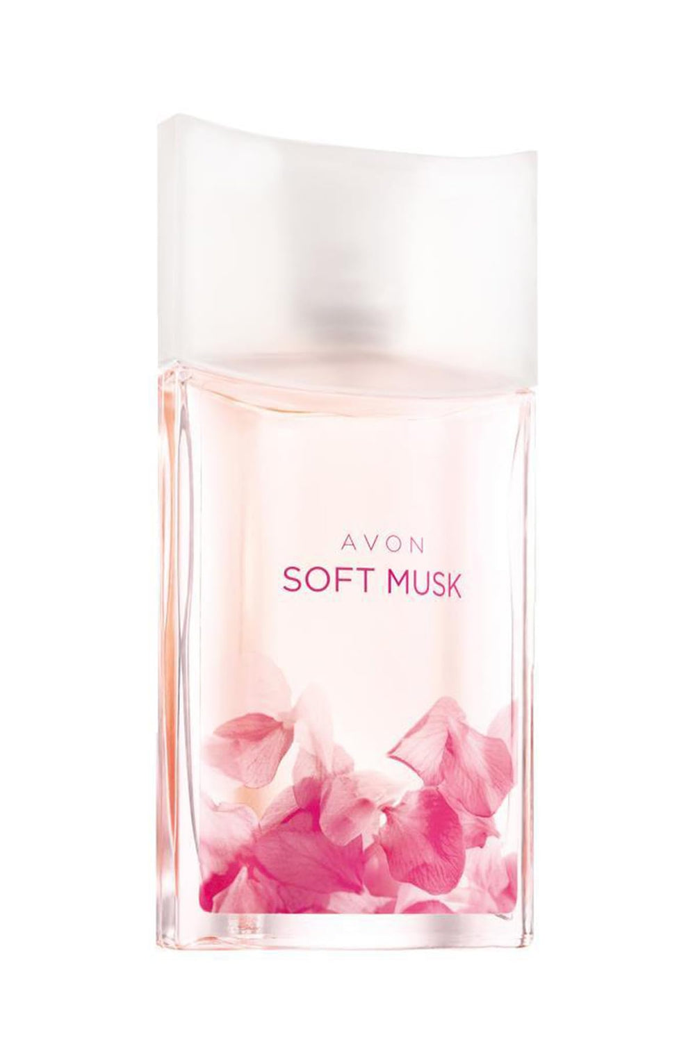 AVON Soft Musk bottle close-up highlights rosy notes for everyday wear.
