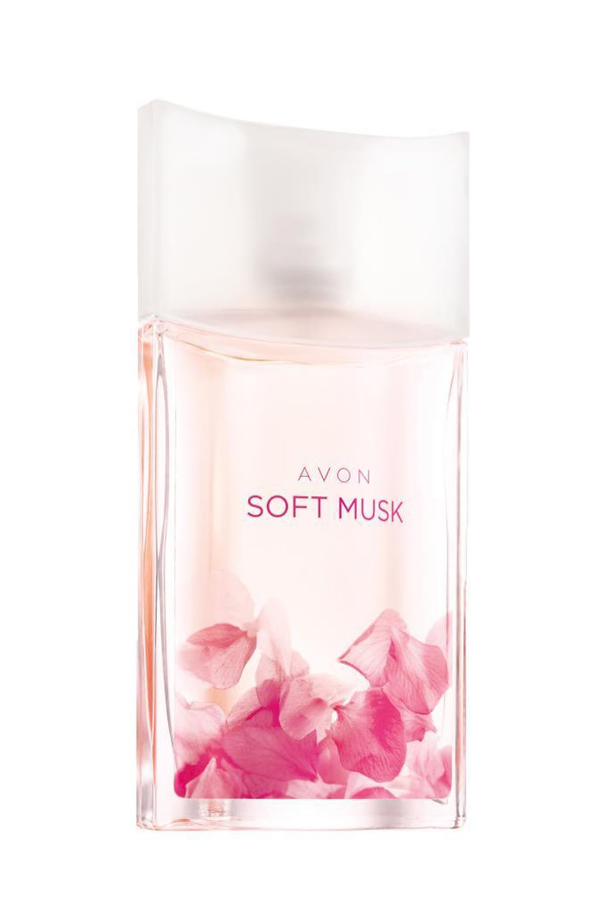 AVON Soft Musk bottle close-up highlights rosy notes for everyday wear.