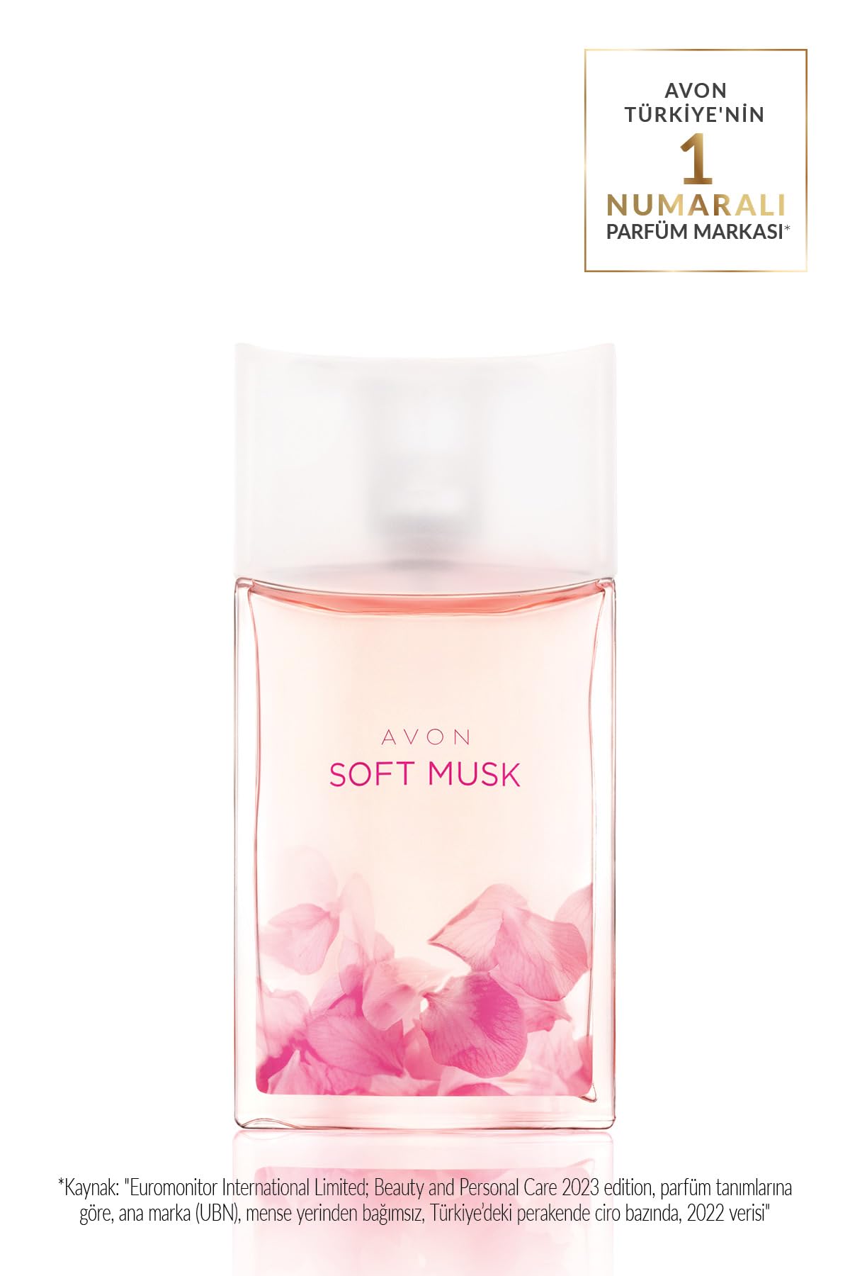 AVON Soft Musk cap close-up showing elegant packaging ideal for gifting.