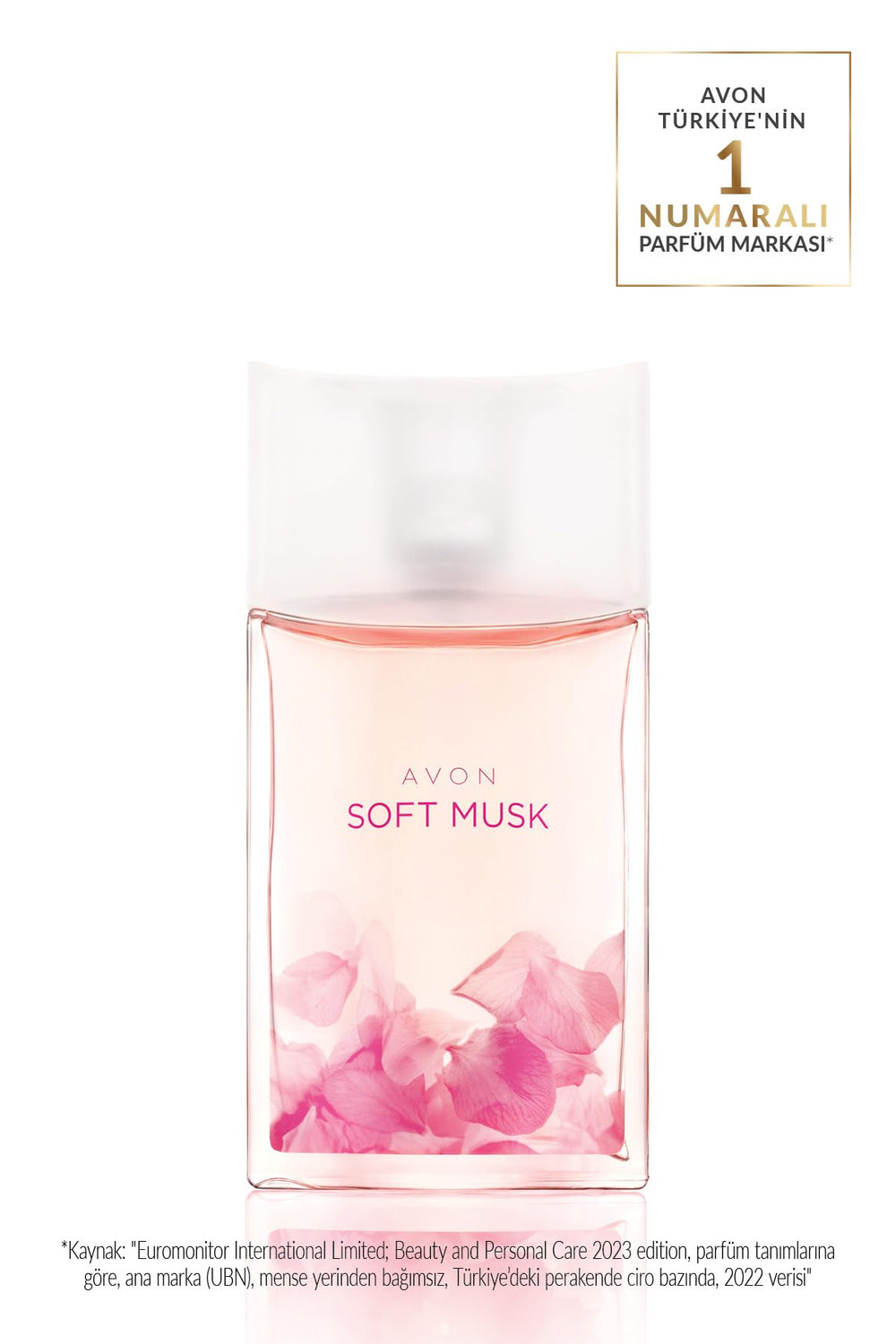 AVON Soft Musk cap close-up showing elegant packaging ideal for gifting.