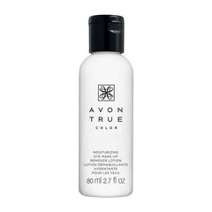 AVON True Color Eye Makeup Remover Lotion on a cotton pad demonstrates gentle removal.