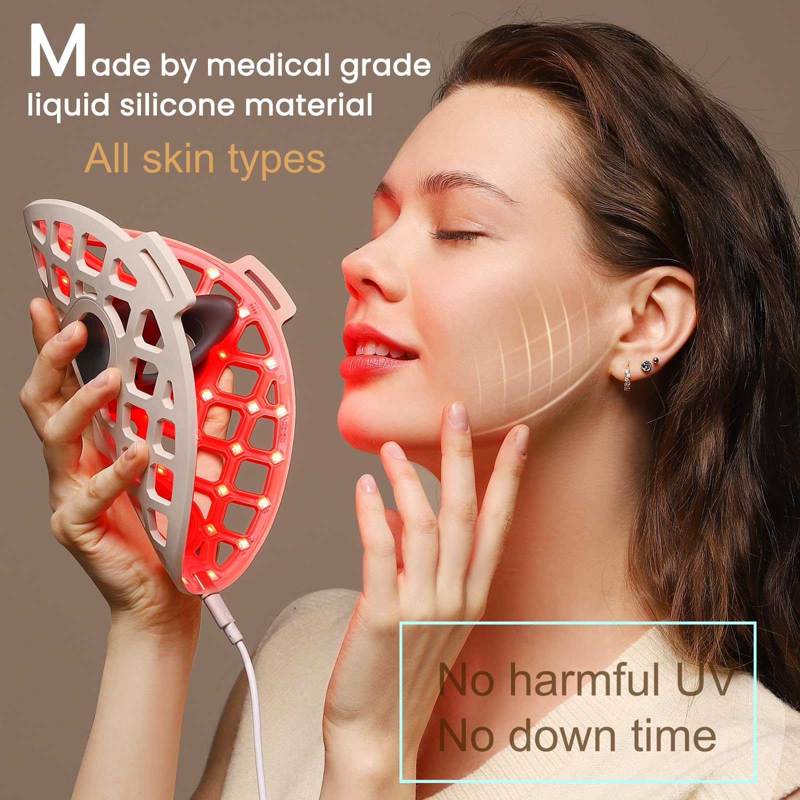 Avorla Beauty LED mask travel-ready rechargeable design for on-the-go use.