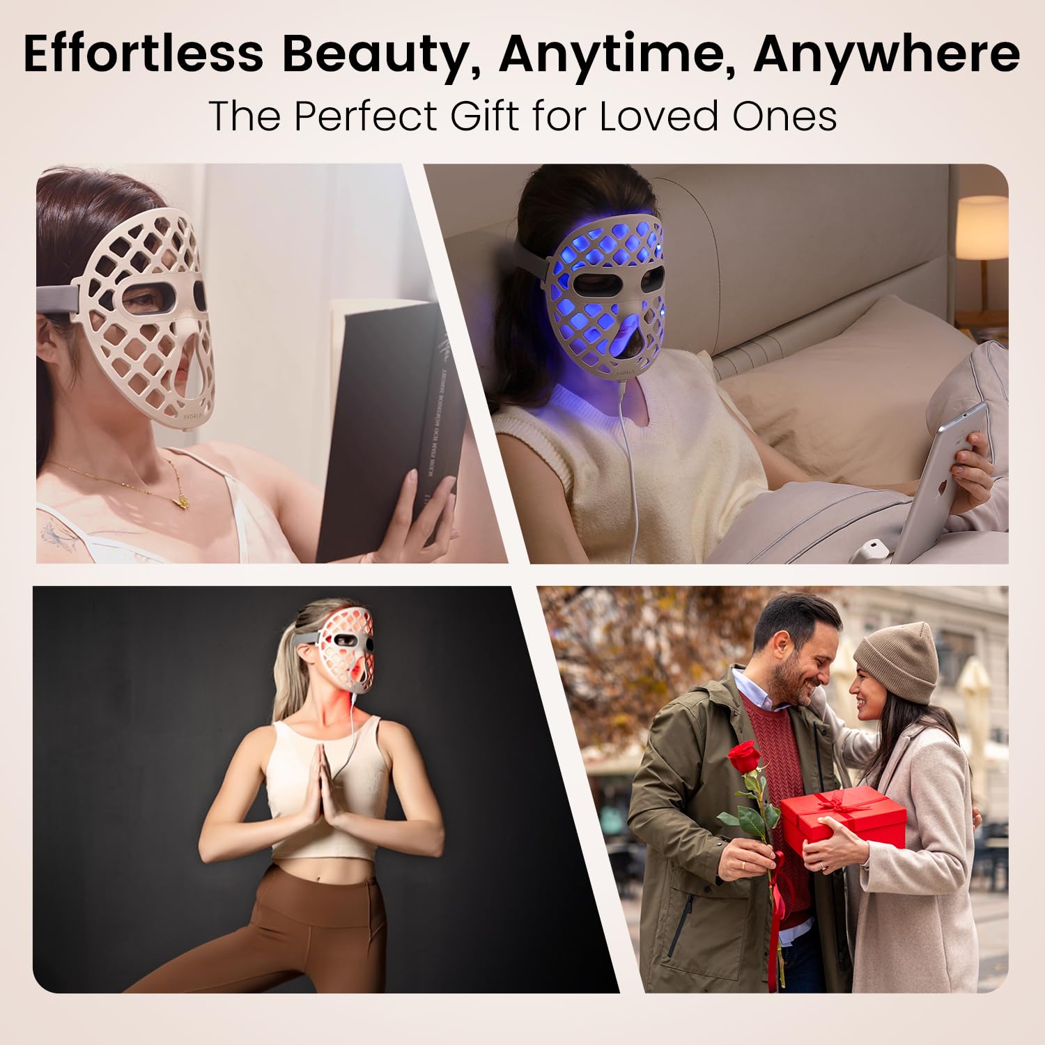 Avorla LED mask includes 1-year warranty and 30-day returns.