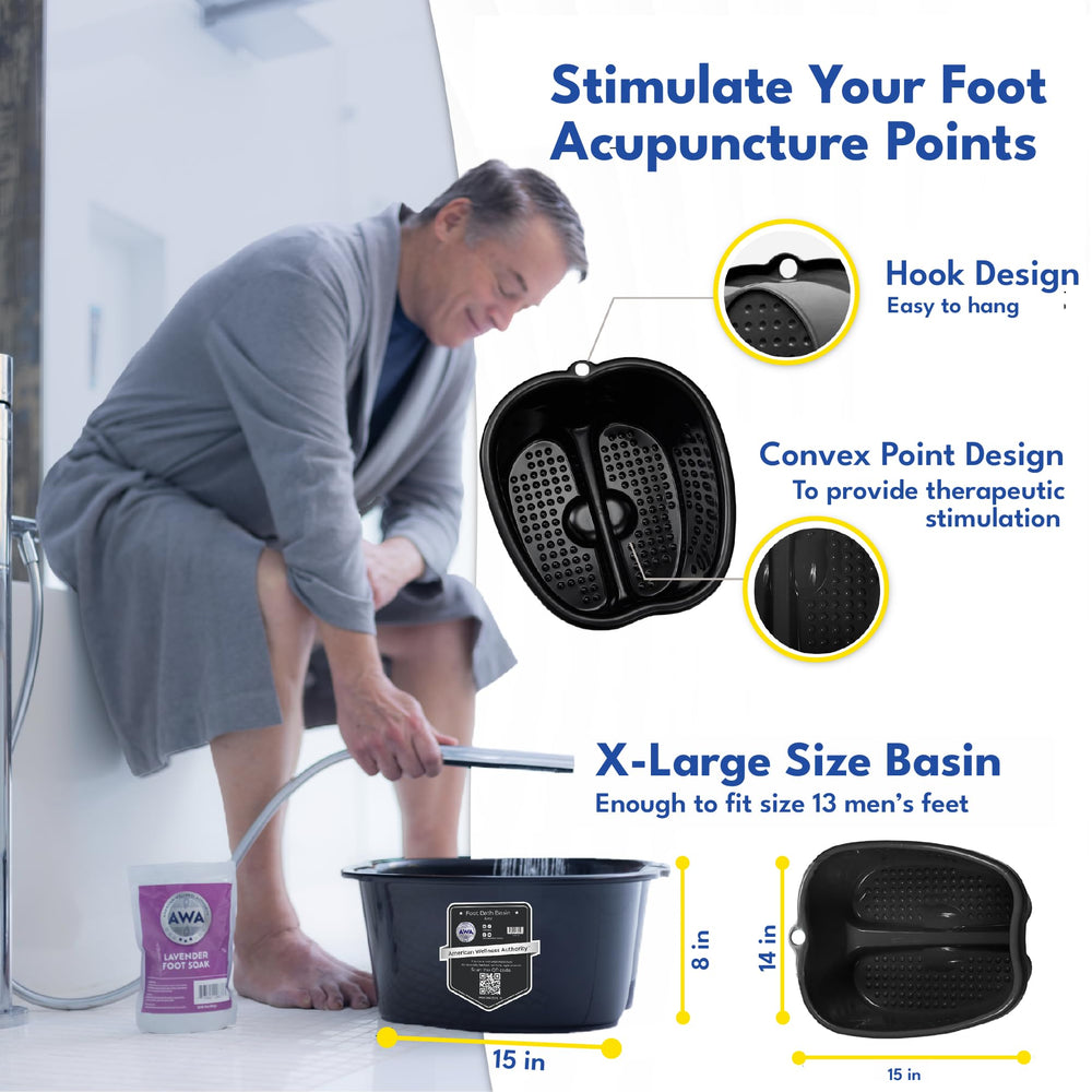 AWA foot bath basin arch-supported foot pad offers heel-to-toe comfort.