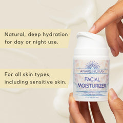 Awake Human natural face moisturizer pump-dispense demonstrates travel-friendly daily hydration