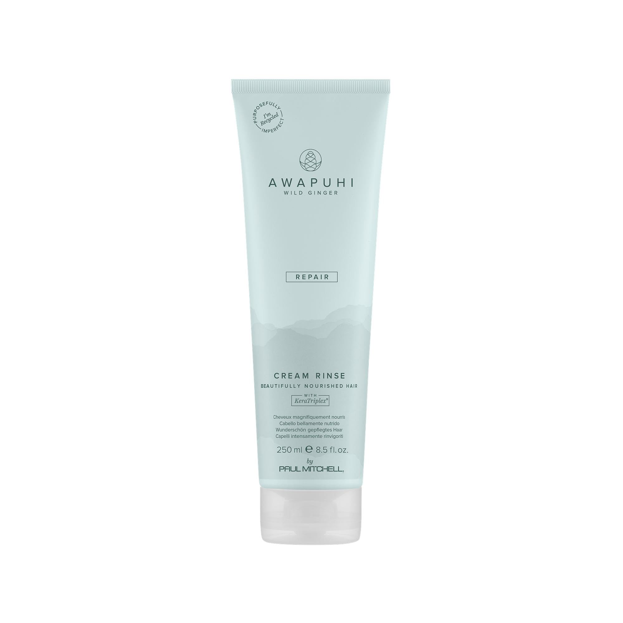 Awapuhi Wild Ginger Cream Rinse bottle front enhances color-safe detangling.