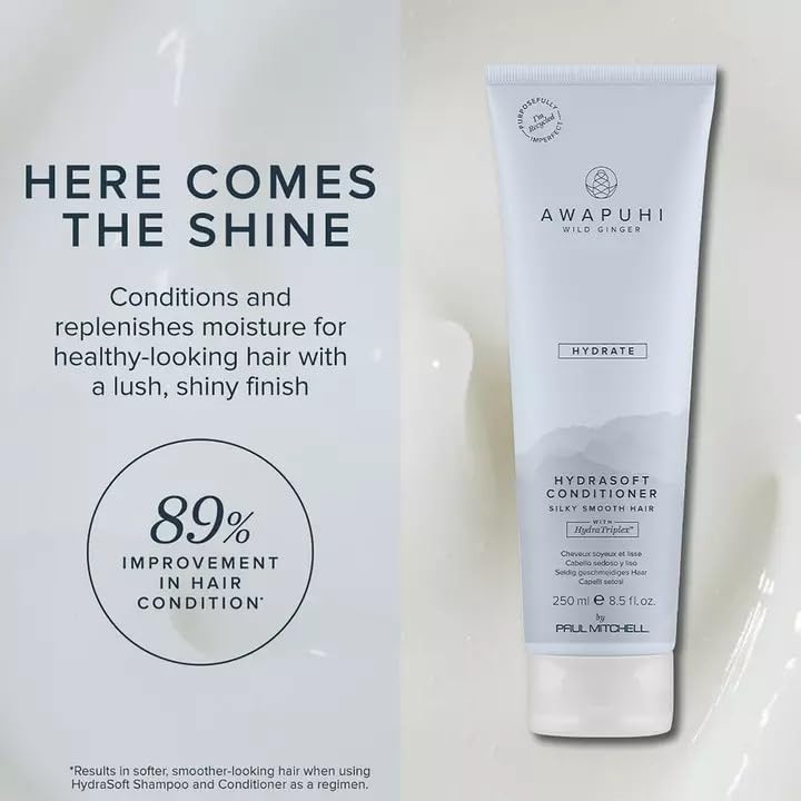 Awapuhi Wild Ginger HydraSoft conditioner application routine for detangling and comfortable styling.