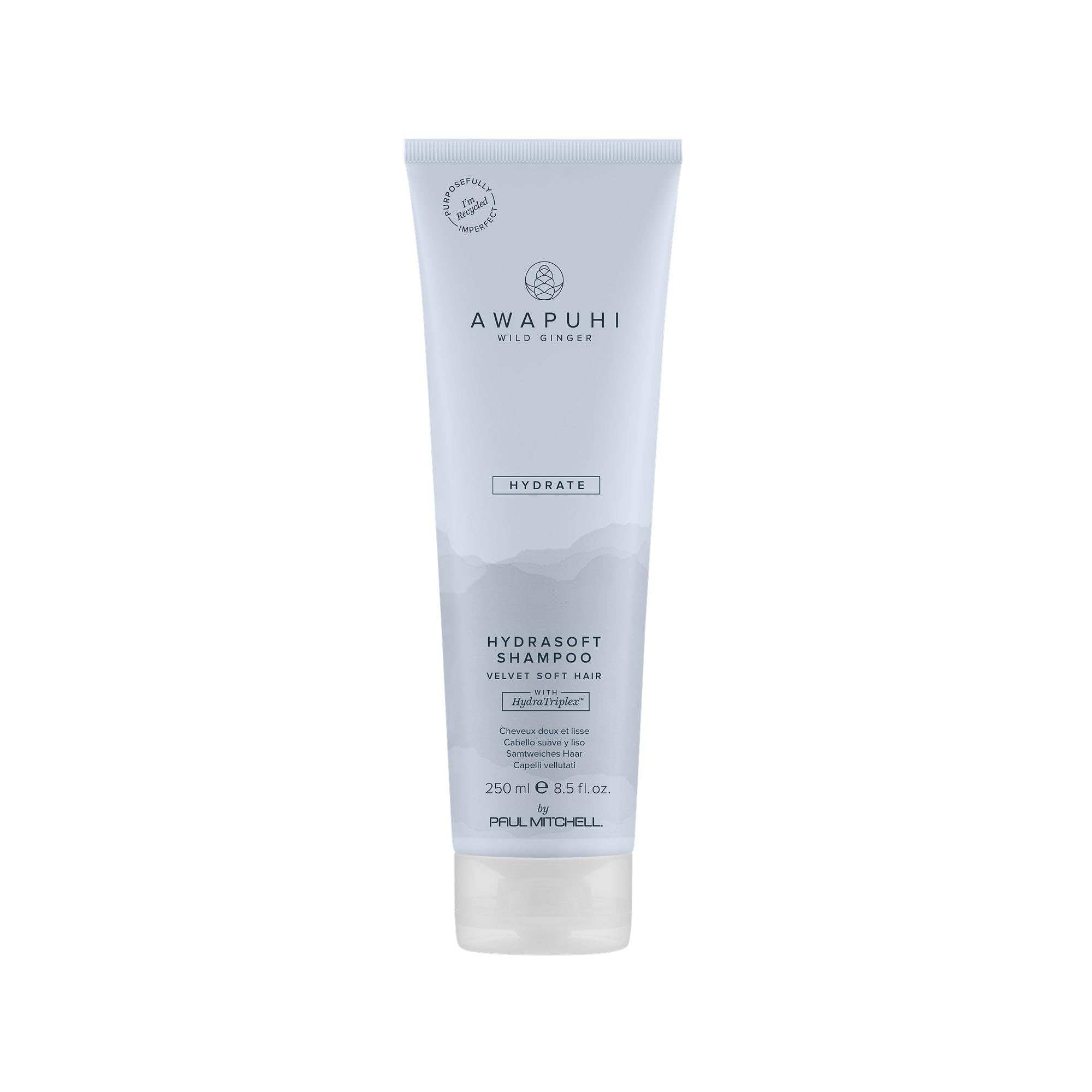 Awapuhi Wild Ginger HydraSoft Shampoo bottle shows color-safe hydration.