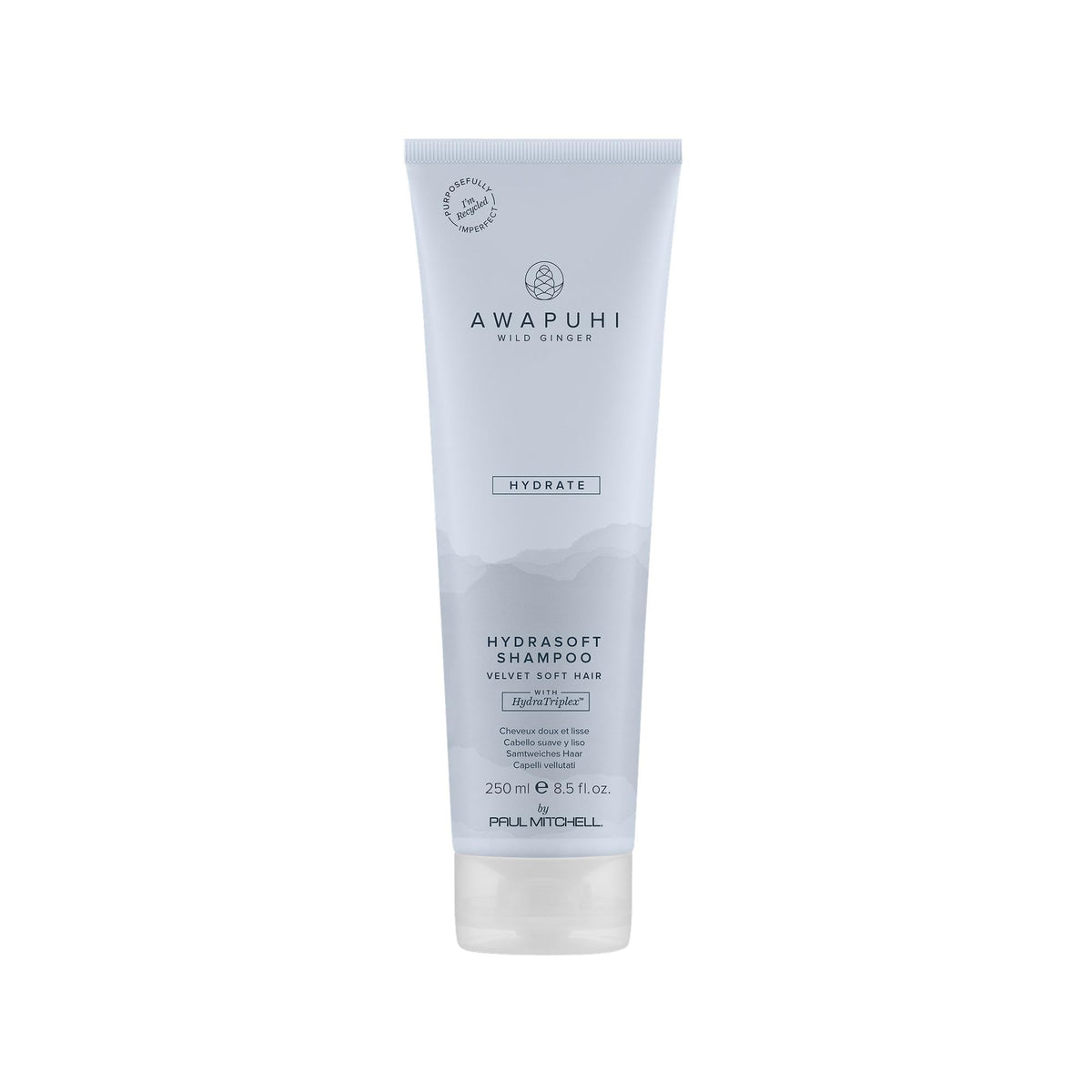 Awapuhi Wild Ginger HydraSoft Shampoo bottle shows color-safe hydration.
