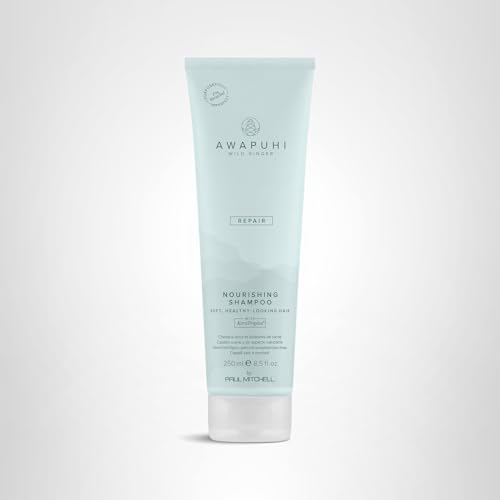 Awapuhi Wild Ginger Nourishing Shampoo lifestyle shot—may support color-treated hair shine.